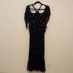 Free People RANNAGiLL Black Chiffon Layered Dress